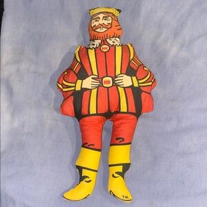 Vintage-Inspired Red and Yellow Decorative Plush Doll